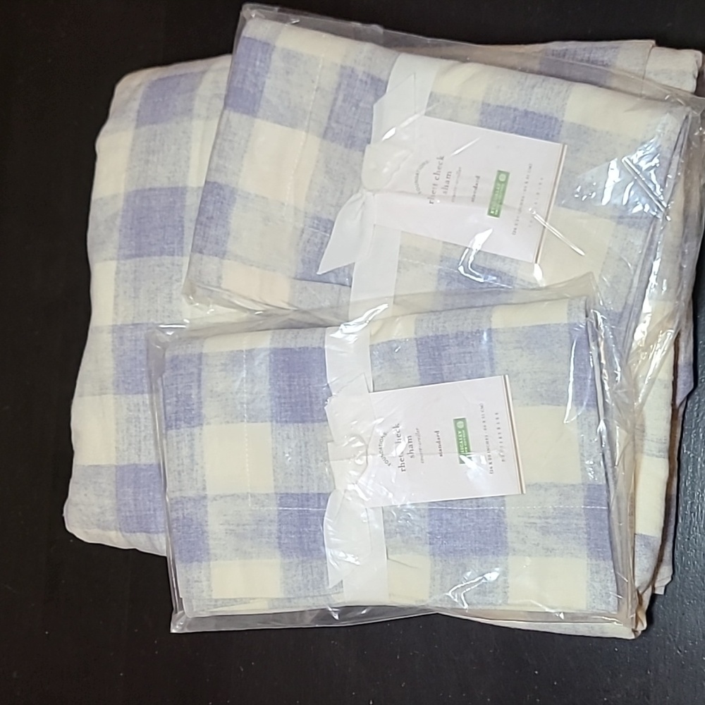 Pottery Barn Rhett Check Duvet/ Shams
